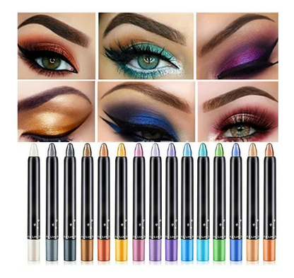 15-Farben-Highlighter-Lidschattenstift, Glitzer-Lidschatten-Eyeliner-Stift