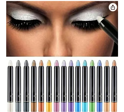 15-Farben-Highlighter-Lidschattenstift, Glitzer-Lidschatten-Eyeliner-Stift